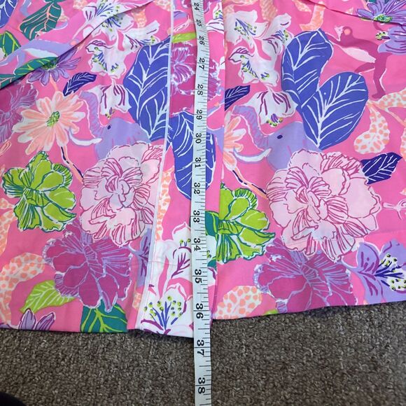 Lilly Pulitzer FLoral Pink Multicolored Robe Size Large/XL - with belt - Picture 3 of 9